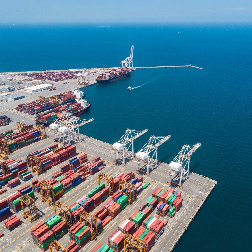 Cargo port background