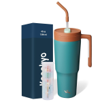 Insulated Tumbler with Handle and Straw,